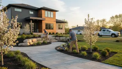 Landscaping team serving Oak Park, IL with professional landscape design and maintenance services