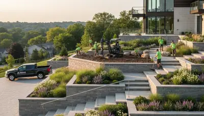 Landscape maintenance service in Oak Park, IL for a residential yard and garden area