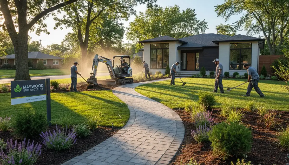 Landscaping service in Oak Park, IL for residential yard maintenance and landscape design