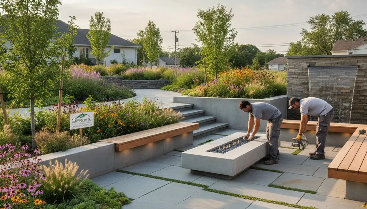 Oak Park, IL landscaping team designing and maintaining residential and commercial outdoor spaces