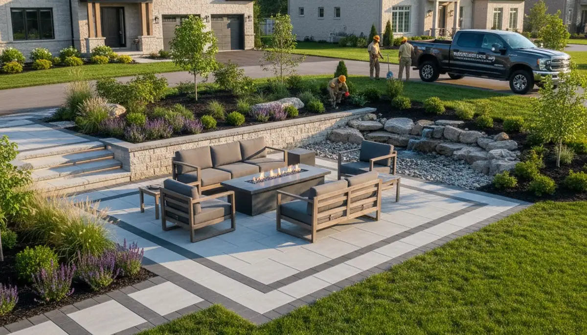 Landscaping crew serving Oak Park, IL with lawn care and yard maintenance services