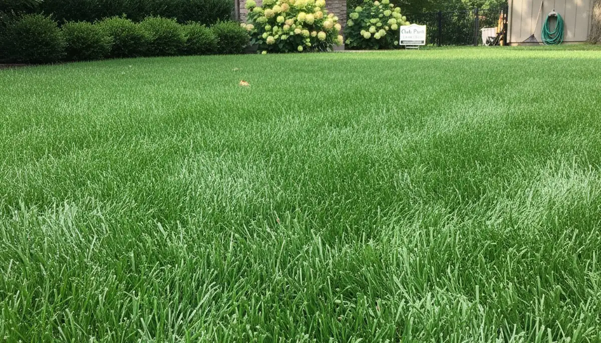 Lush green lawn in Oak Park IL showing thick turf from professional lawn care by Chop Chop Landscaping